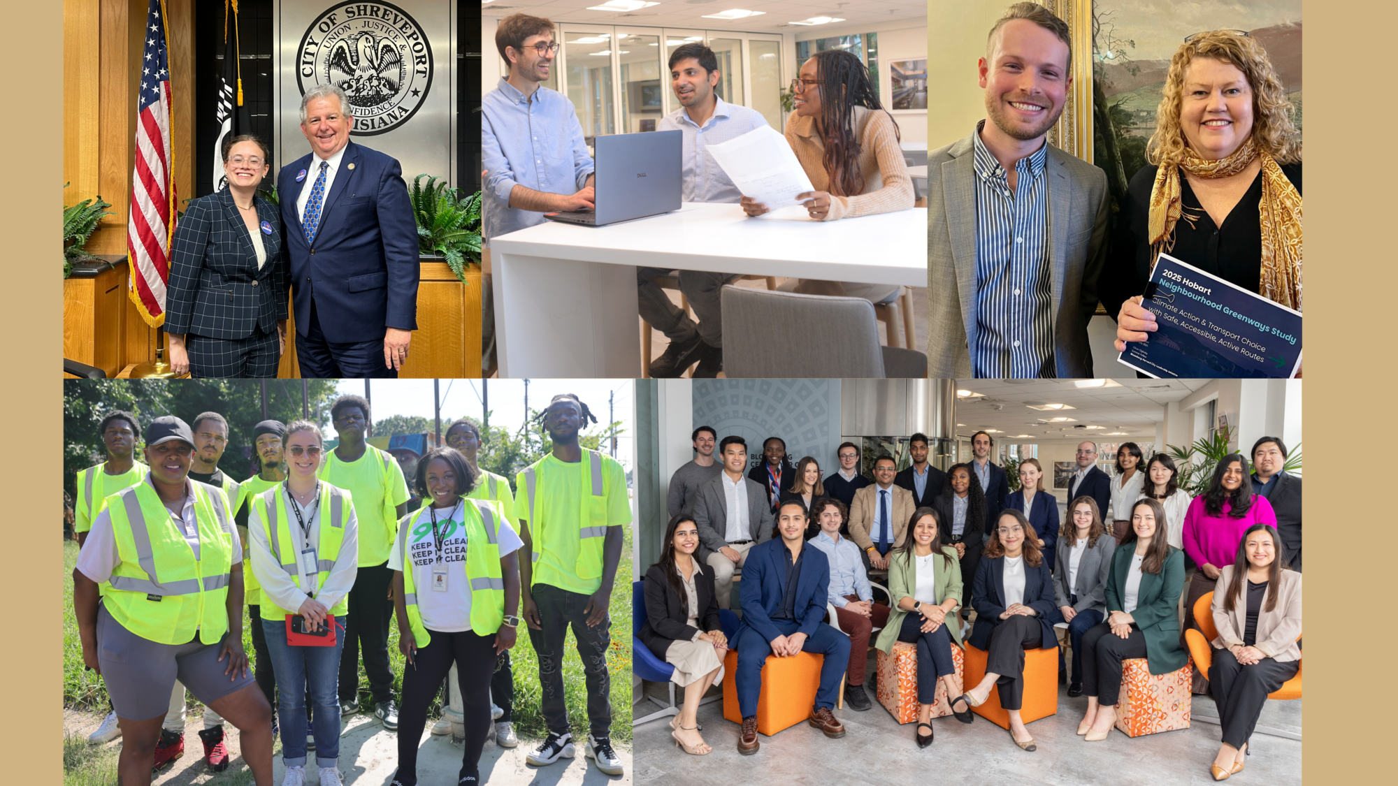 collage of students, city leaders and educators
