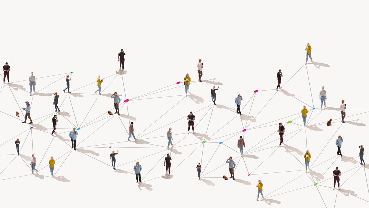 Graphic of people connected by lines